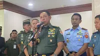 Calon Panglima TNI Jenderal Agus Subiyanto usai menjalani fit and proper test di Komisi I DPR, Senin (13/11/2023). (Liputan6.com/ Ady Anugrahadi)