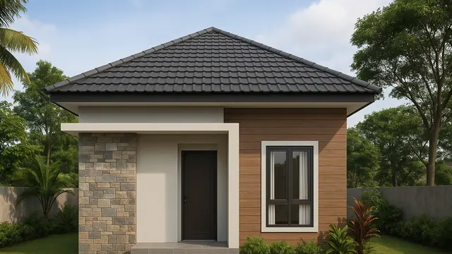 Gambar Rumah Sederhana 6x8 Meter dengan Atap Limas/Ilustrasi AI