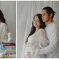 Ana Riana tampil memesona dengan balutan serba putih saat maternity shoot. (Sumber: Instagram/@anariana27)