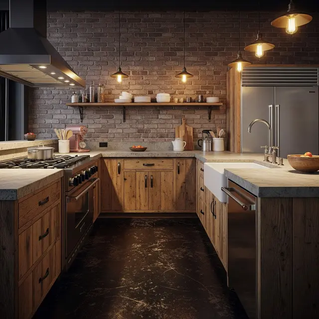 Desain Dapur Modern Klasik dengan Kitchen Set Bentuk U