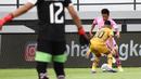 Persita mampu terhindar dari kekalahan setelah kembali meraih gol pada babak kedua. Mohammad Edo Febriansyah membobol gawang Bhayangkara FC pada menit ke-69. (Dok Persita)