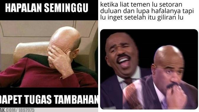 7 Meme Tugas Hafalan Dari Sekolah Ini Bikin Murid Pusing Hot Liputan6 Com