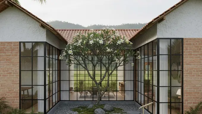 Gambar Rumah Minimalis Modern Kekinian dengan Sentuhan Alami/ Ilustrasi Gemini AI