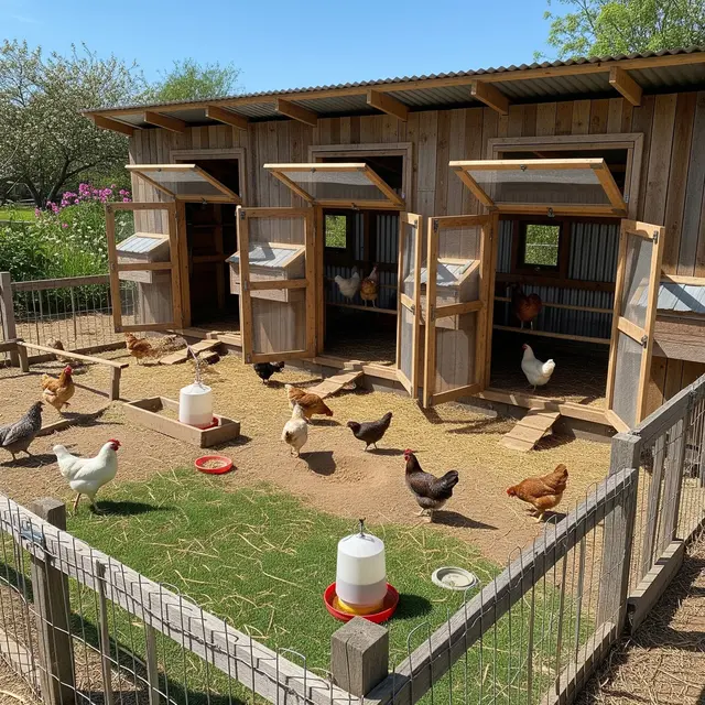 Model Kandang Ayam Umbaran dari Bambu untuk Lahan Sempit