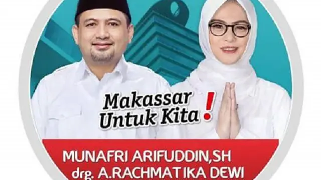 Pasangan Pilkada Makassar Munafri- Andi Rachmatika Dewi (Liputan6.com/ Eka Hakim)