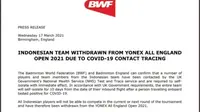 Top 3 Tekno: Akun Instagram BWF Dibanjiri Komentar Warganet Indonesia