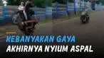 Ada-ada saja aksi dua pemuda ini lakukan aksi freestyle motor akhirnya nyium aspal.