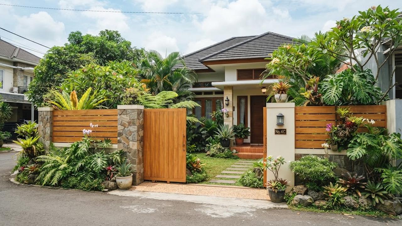 Warna cat pagar yang bikin rumah terasa sejuk dan bisa redam amarah ketika pulang model cokelat muda