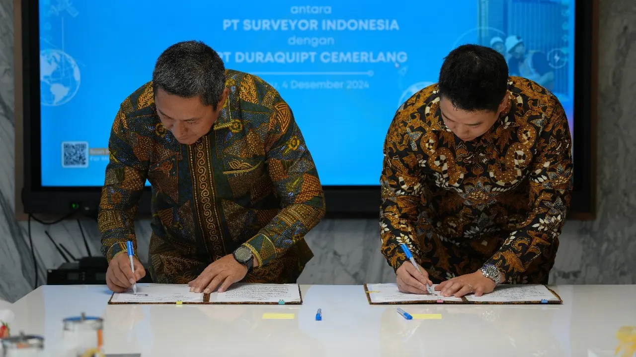 Penandatanganan Nota Kesepahaman antara Surveyor Indonesia dengan PT Duraquipt Cemerlang dalam memperkuat TKDN