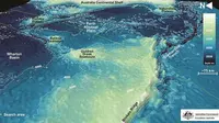 Gambar 3 dimensi dasar laut Samudera Hindia, titik pencarian MH370 (Australian Transport Safety Bureau)