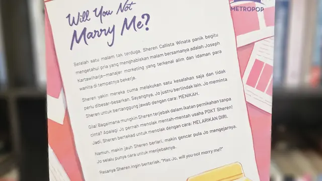 Blurb Novel Will You Not Marry Me?./doc. Endah