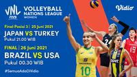 Link Live Streaming Grand Final Women VNL 2021 di Vidio, 25 dan 26 Juni. (Sumber : dok. vidio.com)