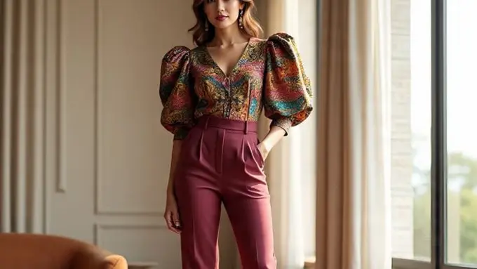 Ilustrasi Baju Lengan Puff (Sumber Gambar: Meta AI)