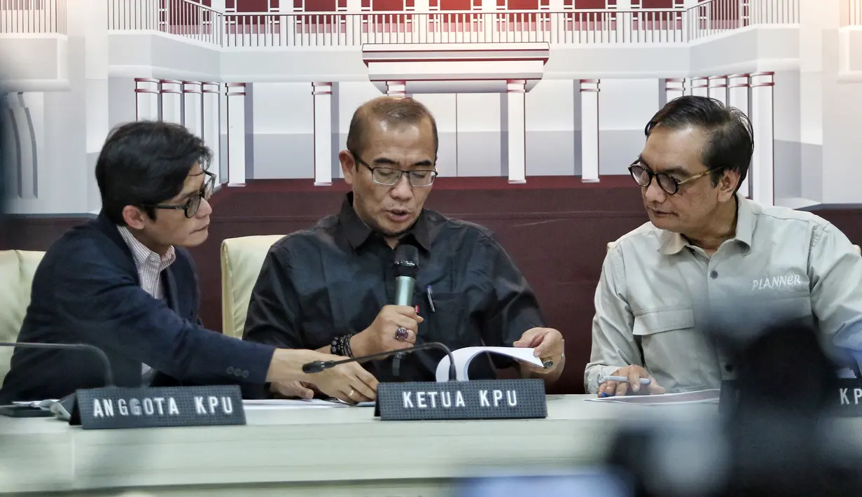 KPU juga memastikan sudah mengantisipasi jika Pilpres 2024 berlangsung dua putaran. Termasuk masalah anggaran hingga logistik. (Liputan6.com/Angga Yuniar)