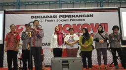 Front Jokowi Presiden (FJP) menyatakan kesiapannya memenangkan Jokowi yang berpasangan dengan Jusuf Kalla dalam Pemilu Presiden (Pilpres) 2014, Jakarta, Kamis (12/6/2014) (Liputan6.com/Panji Diksana)