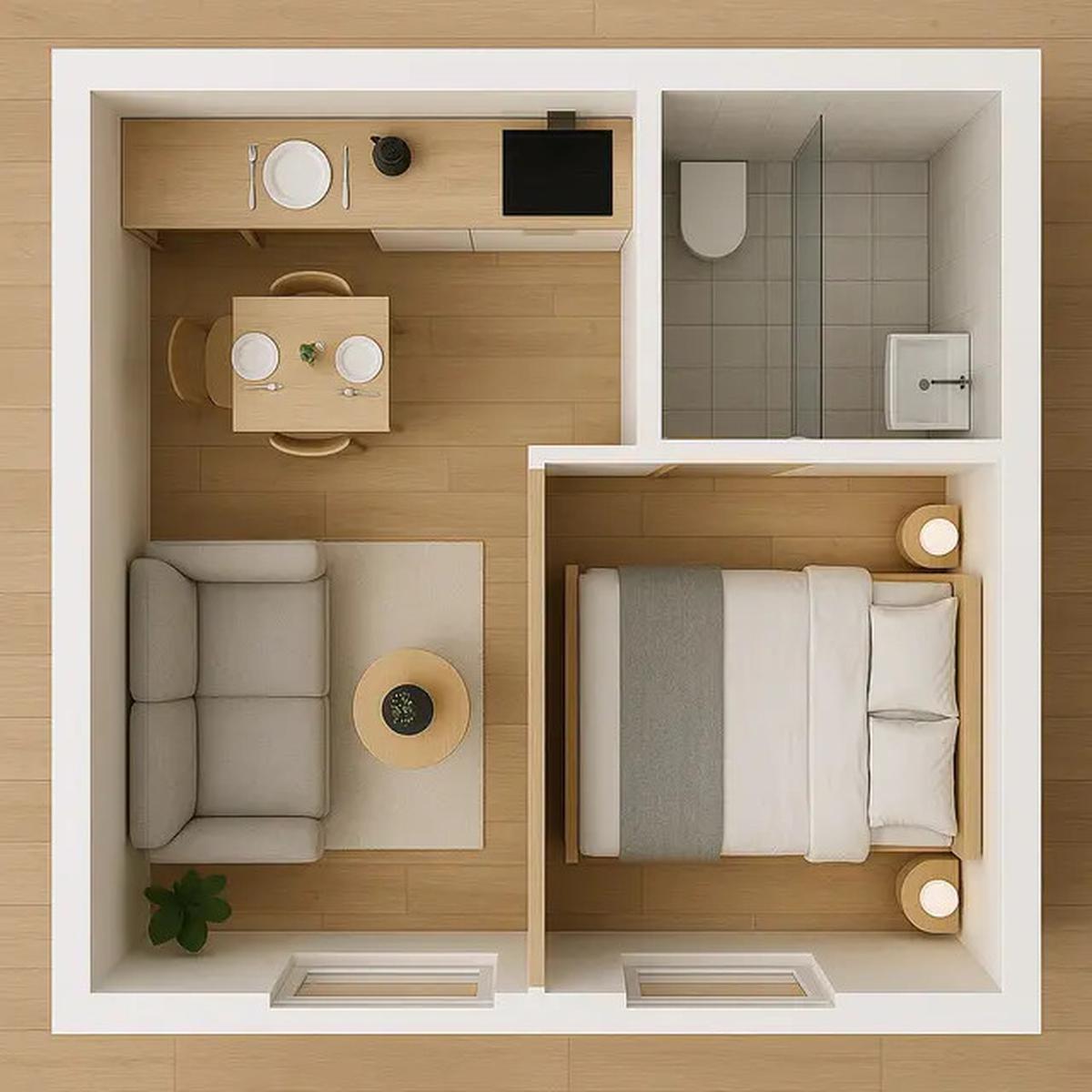 6 Inspirasi Desain Rumah 5x5 Meter dengan 1 Kamar Tidur