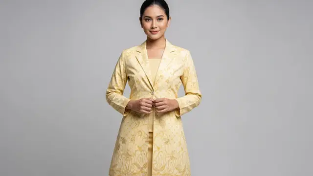Blazer Batik Model Kancing Atas
