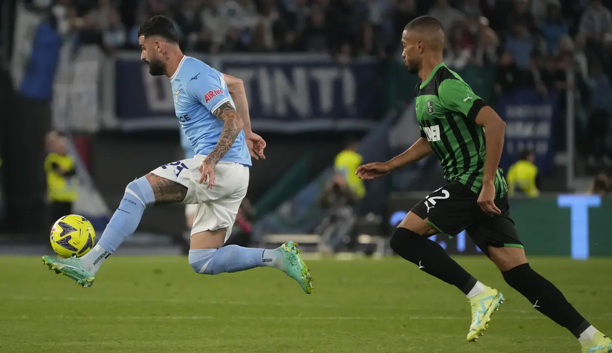 Biancocelesti menang meyakinkan atas Sassuolo dengan skor 2-0. (AP Photo/Gregorio Borgia)