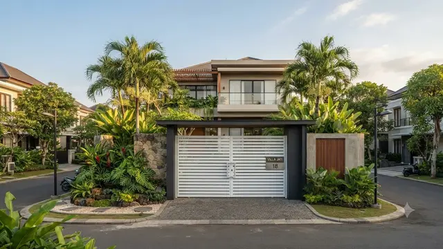 Desain Gerbang Rumah Bergaya Tropis Modern