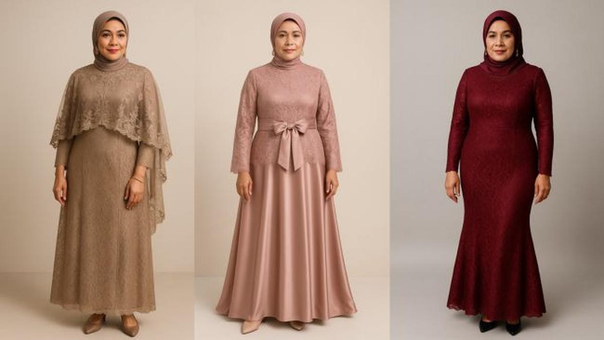 7 Model Gamis Brokat untuk Usia 40-an, Stylish dan Sopan