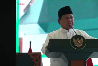 Presiden Prabowo Subianto Saat Berpidato di Pengukuhan Pengurus MUI