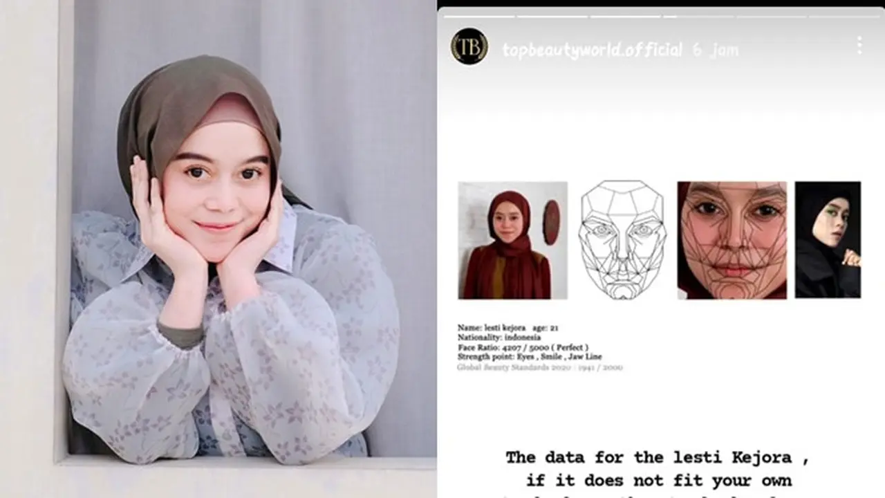 4 Fakta Rasio Wajah Lesty Kejora Jadi Wanita Tercantik ke-5 Versi Top Beauty World