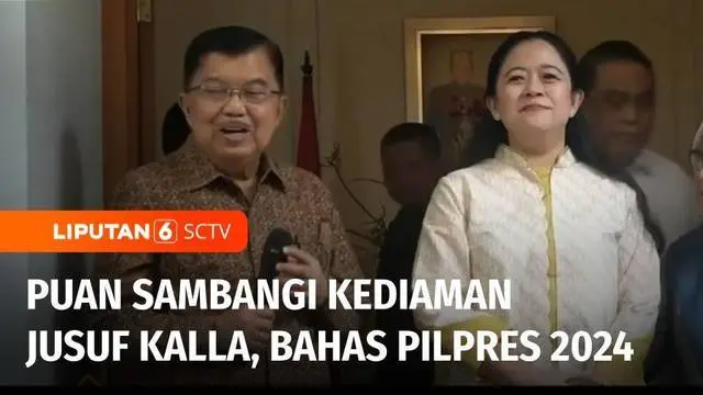 Ketua DPP PDI Perjuangan sekaligus Ketua DPR RI Puan Maharani menyambangi kediaman Wakil Presiden ke-10 Jusuf Kalla di kawasan Brawijaya, Kebayoran Baru, Jakarta Selatan.