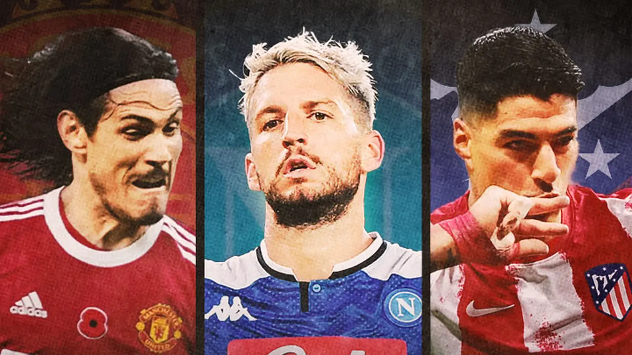 Ilustrasi - Edinson Cavani, Dries Mertens, Luis Suarez