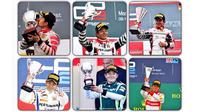 Rio Haryanto saat berhasil naik podium dan meraih juara di beberapa event balap yang diikuti.