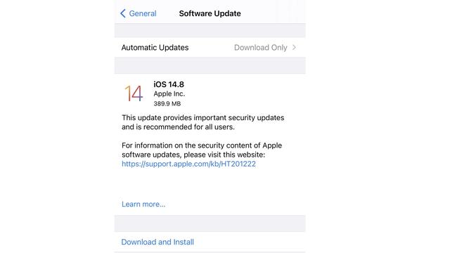 Update iOS 14.8