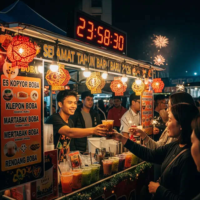 Ide Jualan Minuman saat Malam Tahun Baru (Gemini AI)