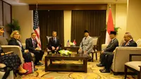 Pertemuan antara Menteri Luar Negeri Amerika Serikat (AS) Antony Blinken, Menteri Pertahanan Indonesia Prabowo Subianto dan Menteri Luar Negeri Malaysia Dato' Seri Mohamad Hasan di Yordania. (Dok. X/ SecBlinken)