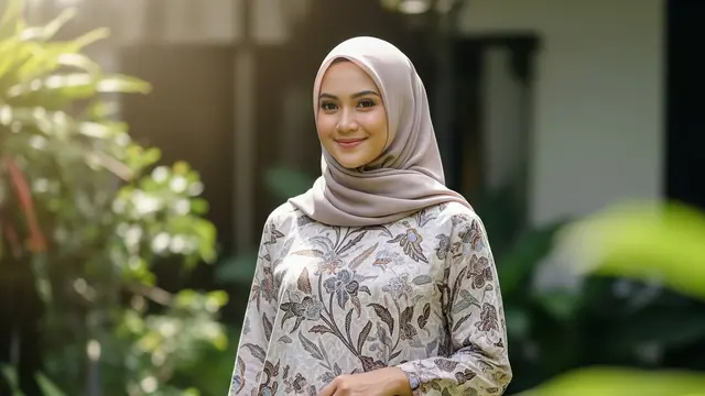 Gamis Batik Wollycrepe Syar’i Jatuh Elegan