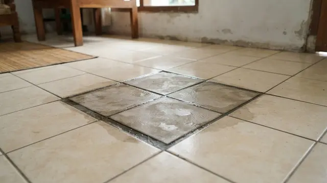 Area Lantai Terasa Basah dan Berubah Warna