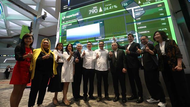 Perdagangan Perdana Saham Superbank (SUPA), Langsung Melonjak 24,41%