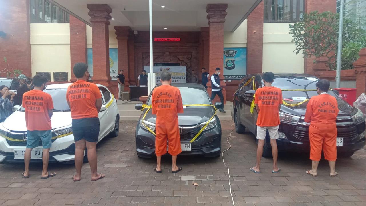 Polisi Tangkap 5 Pelaku Sindikat Penggelapan Mobil Rental di Bandara Bali