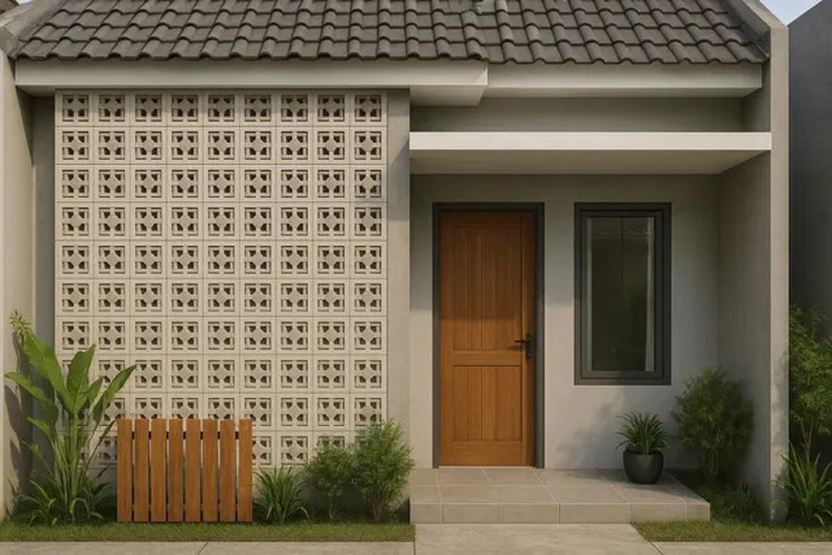 7 Model Teras Rumah Subsidi Tipe 36 dengan Roster Dekoratif, Sentuhan Simpel Bikin Rumah Estetik