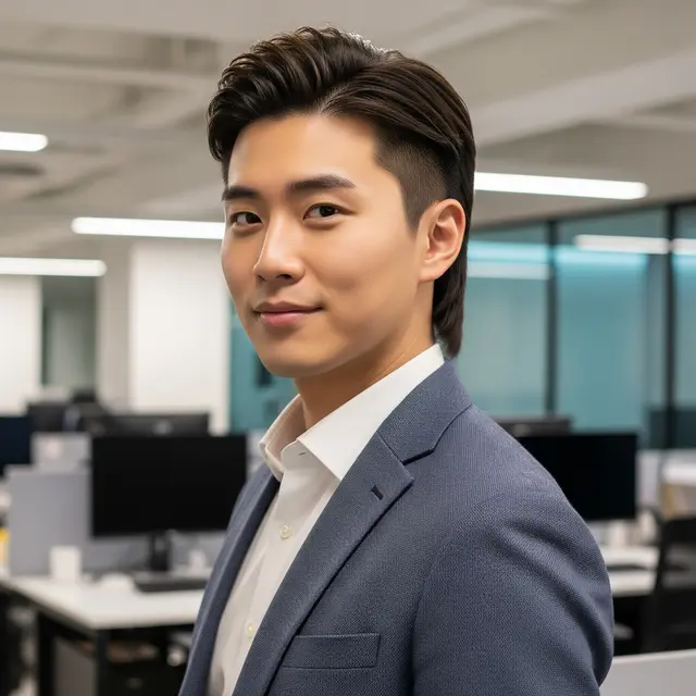 Model Rambut Pria Korea Mullet Pendek (Image by Gemini AI)