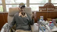 Richard Overton, orang tertua di AS sekaligus veteran Perang Dunia II. (AP)