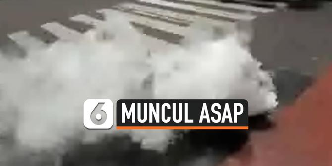 VIDEO: Heboh Asap Muncul dari Aspal Jalan di Bandung, Ini Penyebabnya