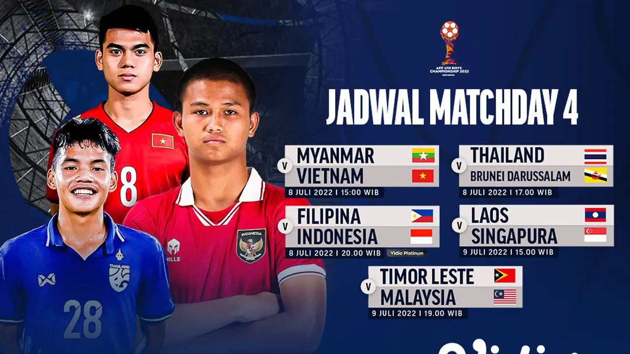 Saksikan Live Streaming Piala AFF U-19 2022 Matchday 4 di Vidio, 8 & 9 Juli 2022