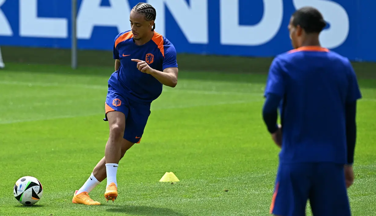 Belanda akan menghadapi Prancis dalam lanjutan Grup D Euro 2024 di Stadion Red Bull, Leipzig, Sabtu (22/6) dini hari WIB. (GABRIEL BOUYS / AFP)