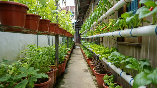Contoh Rumah di Gang Sempit Tapi Tetap Punya Kebun (AI)