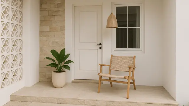 Model Teras Rumah Sederhana Bernuansa Putih