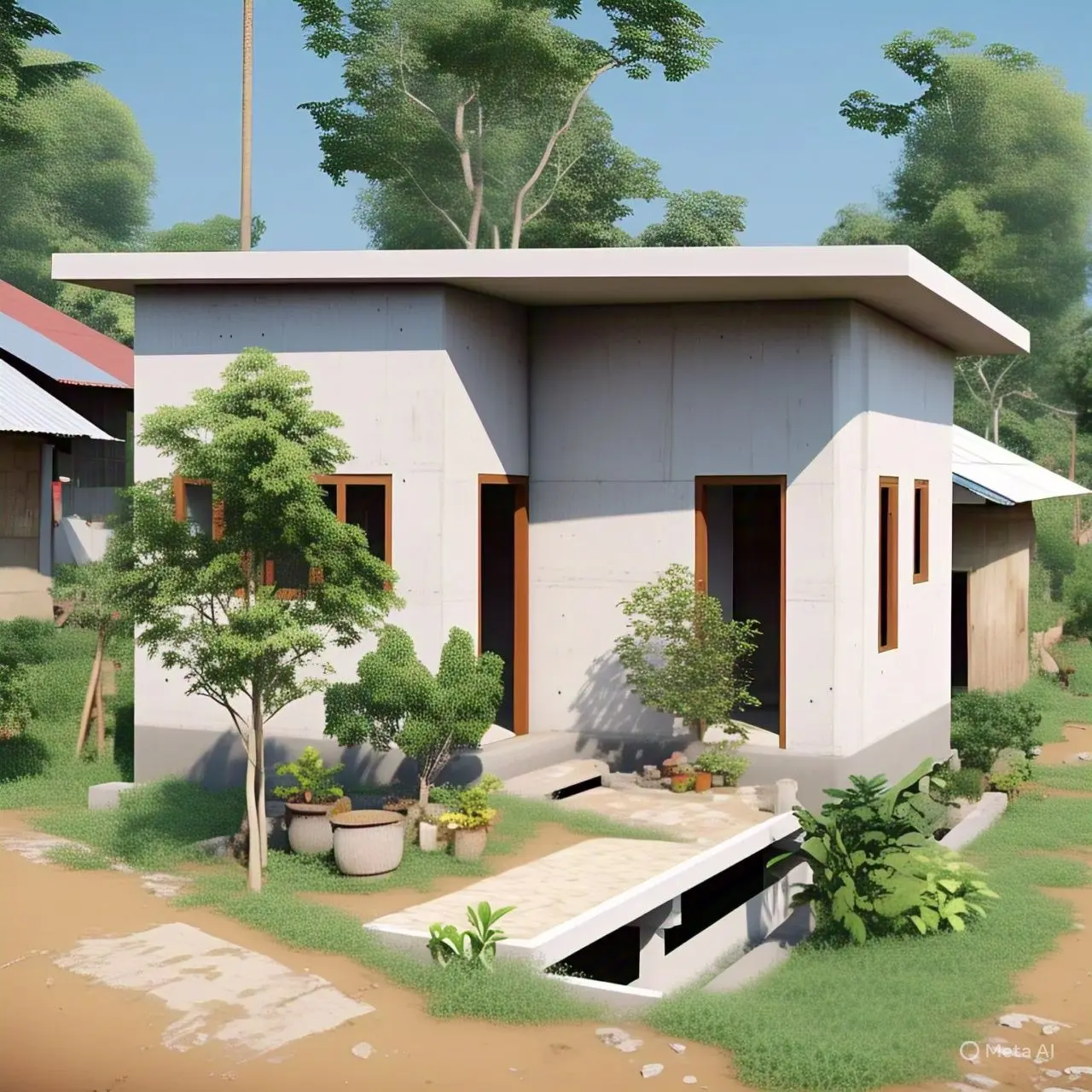 7 Gambar Rumah Sederhana Ukuran 6x9 di Kampung dengan Kebun Kecil