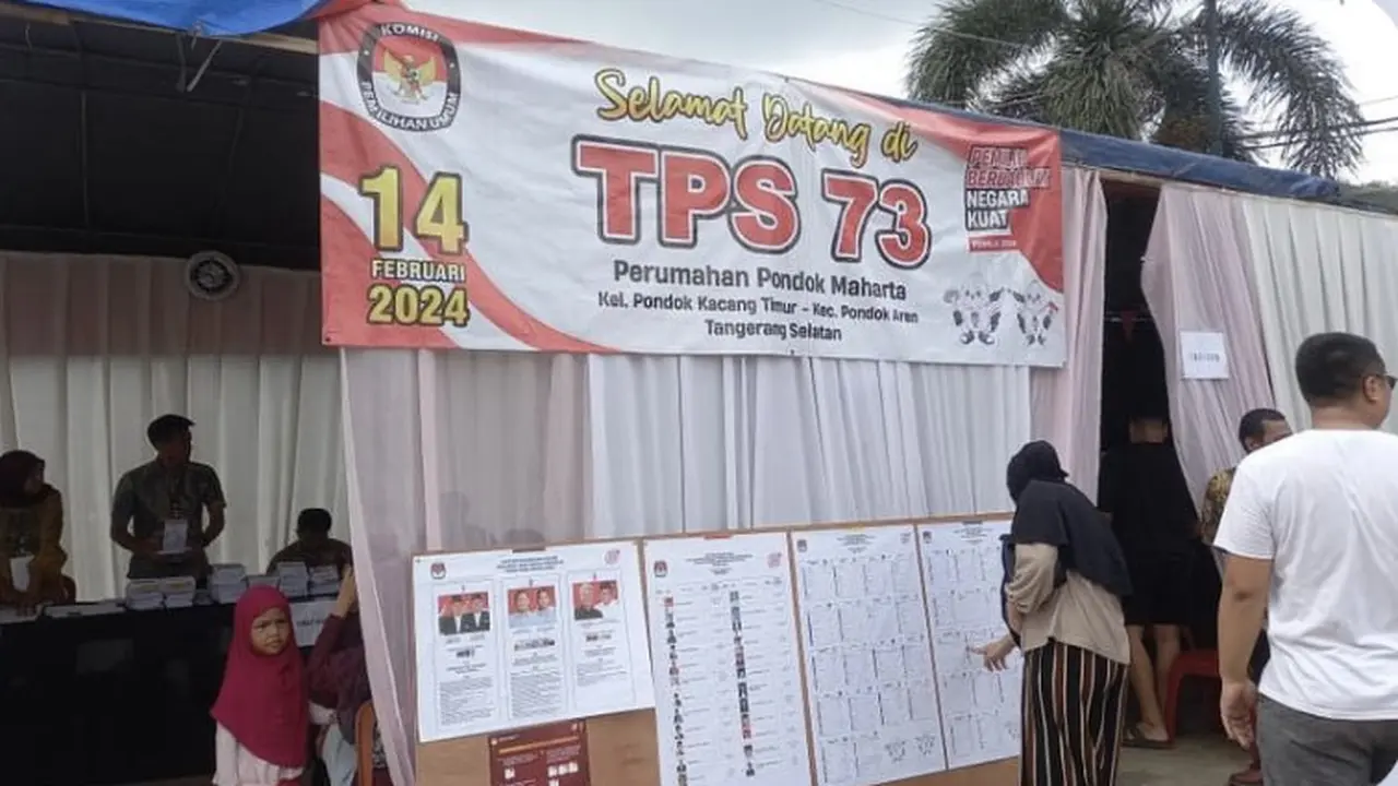 Salah satu TPS yang melakukan pencoblosan susulan ada di TPS 73 di Perumahan Pondok Maharta, Keluruhan Pondok Kacang, Kecamatan Pondok Aren, Tangerang Selatan, Banten.