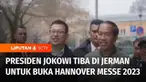Presiden Joko Widodo dan Ibu Negara tiba di Hannover, Jerman, pada Sabtu pukul 8 malam waktu setempat. Presiden Jokowi diagendakan menghadiri pameran industri manufaktur Hannover Messe 2023.