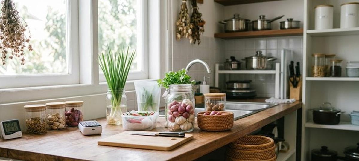 Hack Menyimpan Bumbu Dapur agar Tahan Lama (AI Generated)