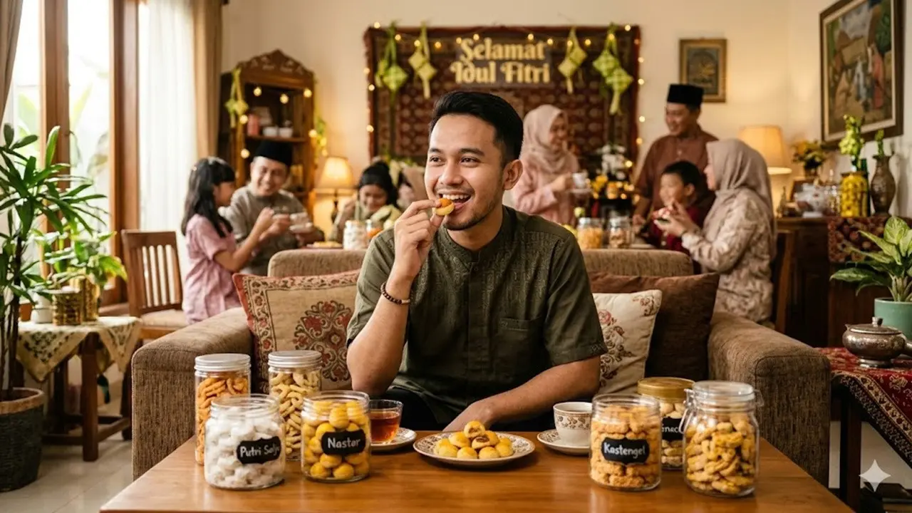 Makan Kue Lebaran