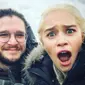 Pemain Game of Thrones, Emilia Clarke dan Kit Harington (Sumber: Instagram/ emilia_clarke)